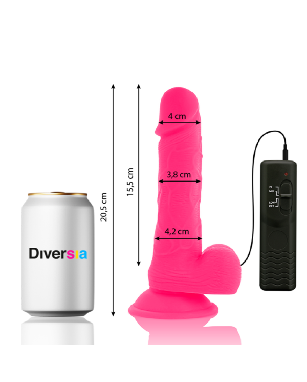 DIVERSIA - DILDO VIBRANT FLEXIBLE ROSE 20.5 CM -O- 4.2 CM