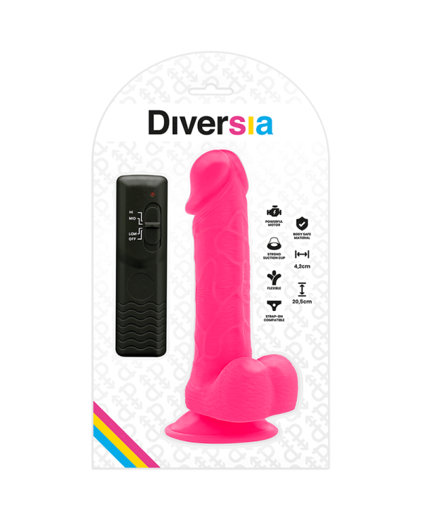 DIVERSIA - DILDO VIBRANT FLEXIBLE ROSE 20.5 CM -O- 4.2 CM