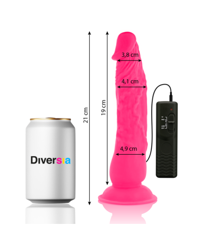 DIVERSIA - DILDO VIBRANT FLEXIBLE ROSE 21 CM -O- 4.9 CM