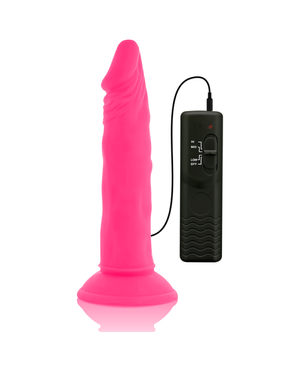 DIVERSIA - DILDO SOUPLE AVEC VIBRATION ROSE 23 CM -O- 4.3 CM